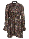 DEREK LAM 10 CROSBY Lurex Floral Silk-Blend Ruffle-Hem Dress