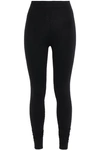 N•peal Mélange Cashmere And Silk-blend Leggings In Black