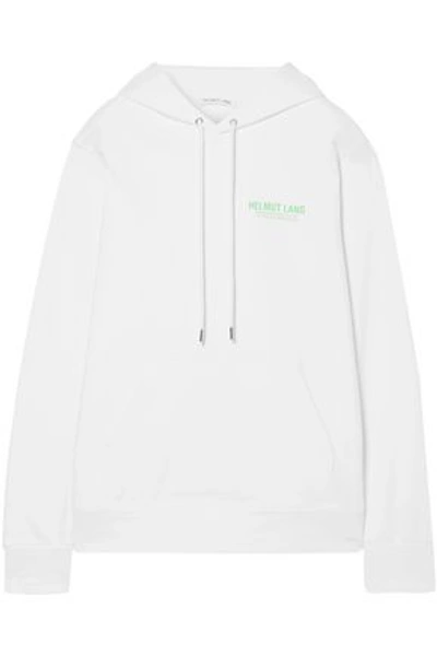 Helmut Lang Printed French Cotton-terry Hoodie In White