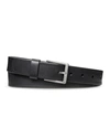 Shinola Men's Reversible Rectangular-buckle Leather Belt In Black