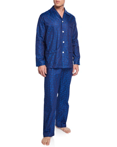 Derek Rose Men's Arctic 19 Striped Classic Pajamas In Navy
