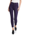 7 For All Mankind Slim Illusion High-rise Cropped Skinny Jeans In Royal Purple