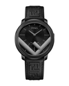 FENDI MEN'S RUN AWAY F IS FENDI EMBOSSED-LEATHER ANALOG WATCH,PROD226020125