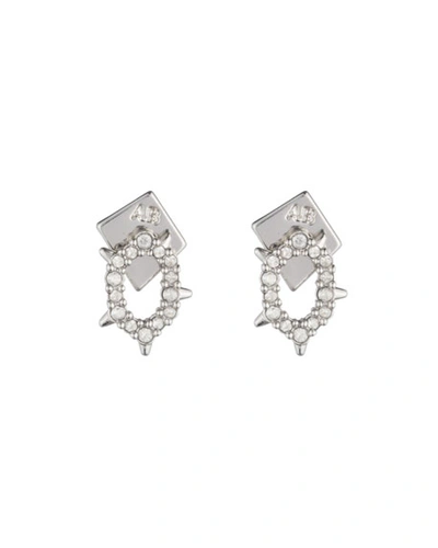 Alexis Bittar Alexia Bittar Essentials Crystal Encrusted Spike Earrings In Crystal/ Gold