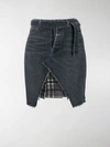 Ben Taverniti Unravel Project Unravel Project Pleated Asymmetric Denim Skirt In Black