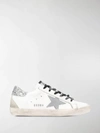 Golden Goose Superstar Snake-print And Glitter Sneakers In White