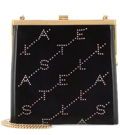 Stella Mccartney Logo Print Cross-body Bag In Black