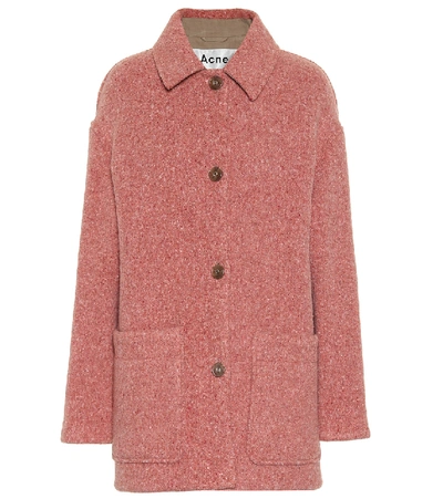 Acne Studios Oversized Wool-blend Short Coat In Pink
