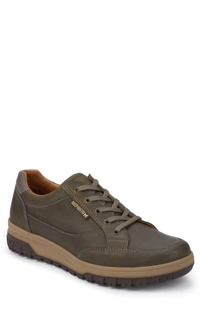 Mephisto 'paco' Waterproof Walking Sneaker In Loden Calfskin