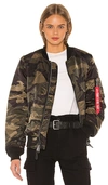 Alpha Industries Ma-1 W Bomber In Dark Wooland Camo