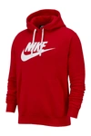 Nike Sportswear Club Fleece Logo Hoodie In University Red/white