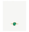 MONICA VINADER MONICA VINADER WOMEN'S GREEN SIREN 18CT YELLOW-GOLD VERMEIL AND GREEN ONYX STACKING RING,15877964