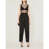 BALMAIN EMBELLISHED MESH JUMPSUIT