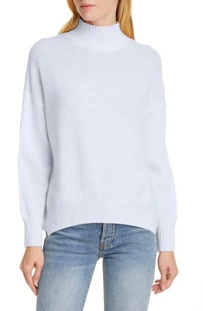 Allude Mock Neck Cashmere Sweater In Blue