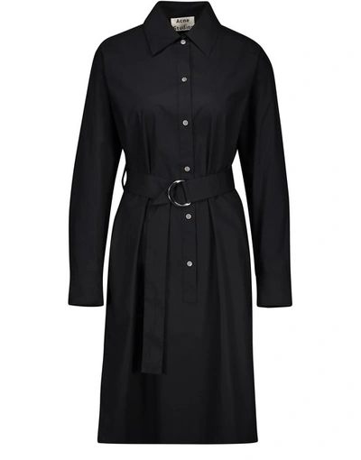 Acne Studios Damiena Shirt Dress In Black