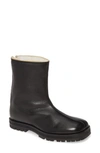 MAISON MARGIELA GENUINE SHEARLING LINED BIKER SOLE BOOT,S58WU0274P1963