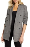 ALLSAINTS ASTRID PUPPYTOOTH CHECK DOUBLE BREASTED WOOL BLEND BLAZER,WT065R