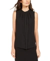 ANNE KLEIN PLEATED SLEEVELESS BLOUSE