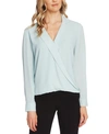 Vince Camuto Notch-collar Surplice Top In Flora Green