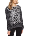 VINCE CAMUTO LEOPARD-PRINT COLORBLOCKED SWEATER