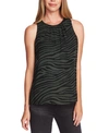 VINCE CAMUTO TRANQUIL TIGER PRINTED SLEEVELESS BLOUSE