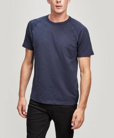 Ymc You Must Create Raglan Slub Jersey Cotton T-shirt In Navy