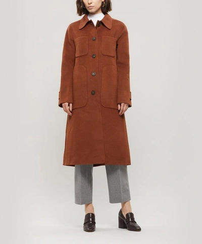 Acne Studios Orein A-line Wool Coat In Rusty Brown