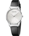 CALVIN KLEIN WOMEN'S CLASSIC TOO BLACK LEATHER STRAP WATCH 32MM