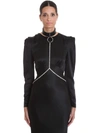 ALESSANDRA RICH CHOCKER AND BODY CHAIN BELTS IN BLACK LEATHER,11073158