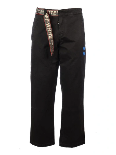 Off-white Ow Chino Cotton Pants In Black
