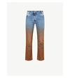 OFF-WHITE DIP-DYED CROPPED STRAIGHT MID-RISE JEANS