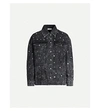 SANDRO STUD-EMBELLISHED ACID-WASH DENIM SHIRT