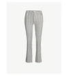 PAIGE ATLEY CROPPED FLARED STRIPED HIGH-RISE JEANS