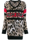 PHILIPP PLEIN V-NECK LEOPARD TOP