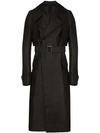 RICK OWENS DOUBLE-BREASTED TRENCH COAT