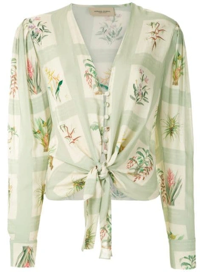 Adriana Degreas Printed Tie Knot Shirt In Multicolour