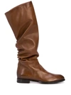 SANTONI RUCHED KNEE-LENGTH BOOTS