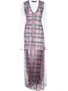 Y/PROJECT CHECK PRINT LAYERED DRESS