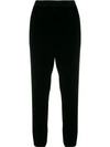 Gold Hawk Black Gathered Sides Cropped Trousers In L07 Black/pewter/dove