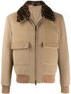 FENDI LOGO COLLAR BOMBER JACKET