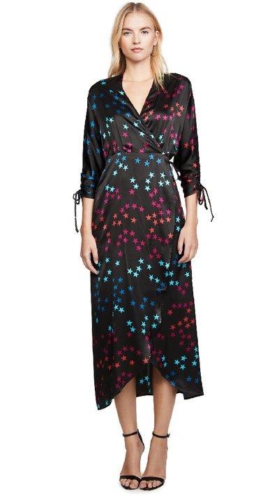 Veda Nasa Silk Wrap Dress In Star Party