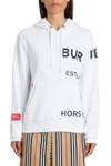 Burberry Horseferry-print Cotton Oversized Hoodie In Bianco