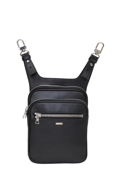 Amiri Zip-up Leather Belt Bag In Black