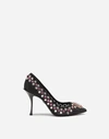 DOLCE & GABBANA MESH PUMPS WITH BEJEWELED EMBROIDERY