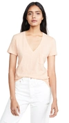 Madewell Whisper V Neck Pocket Tee In Muted Shell