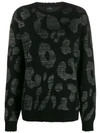 Marcelo Burlon County Of Milan Leopard Print Sweater In Black