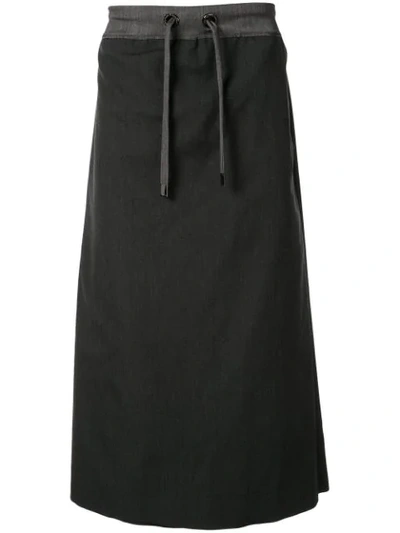 Fumito Ganryu Drawstring Midi Skirt In Grey