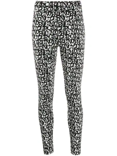 Moncler All Over Logo Leggings In White