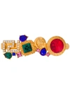 VERSACE greek key crystal hair pin MULTICOLOR STONE