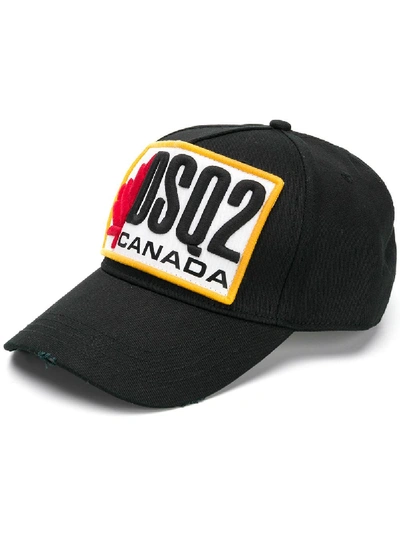 Dsquared2 Patch Cargo Baseball Cap In Black